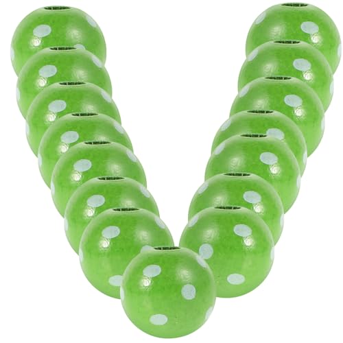 DIYEAH 50 Stück Holzperlen mit Punkten für DIY Schmuckherstellung Grüne Irische Rundperlen Dekorative Bastelperlen für Patrick's Day Deko und Bastelprojekte von DIYEAH
