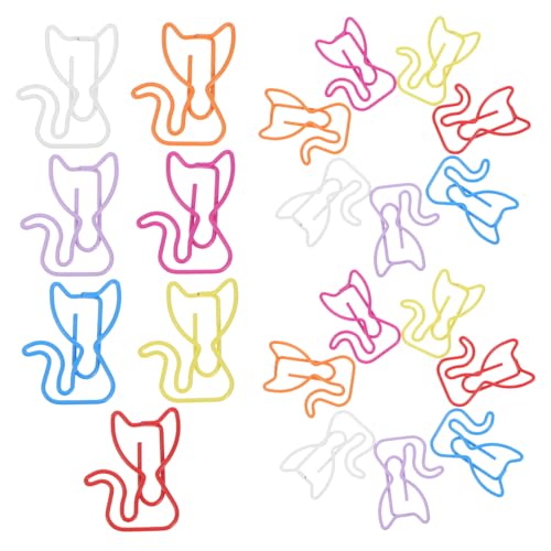 DIYEAH 50 Stück Katze Büroklammer katzen lesezeichen multifunktionale clips Katzenseitenmarkierungen Katzenbindeklammern schicke Büroklammern süßes Kätzchen-Lesezeichen Metall von DIYEAH