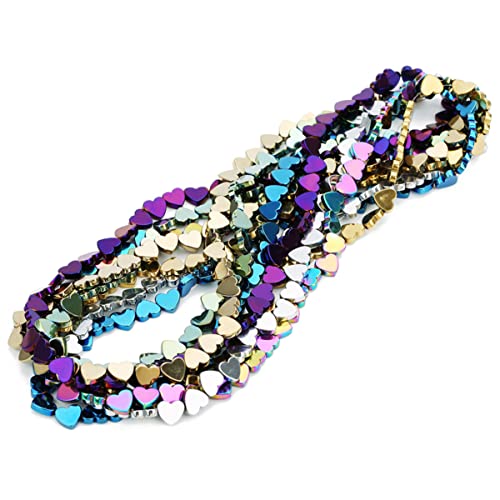 DIYEAH 50 Stück Kreative Diy Herzperlen Gefärbtem Stein Halbfertige Herzform Spacer Perlen für Armbänder und Bastelprojekte Lila von DIYEAH