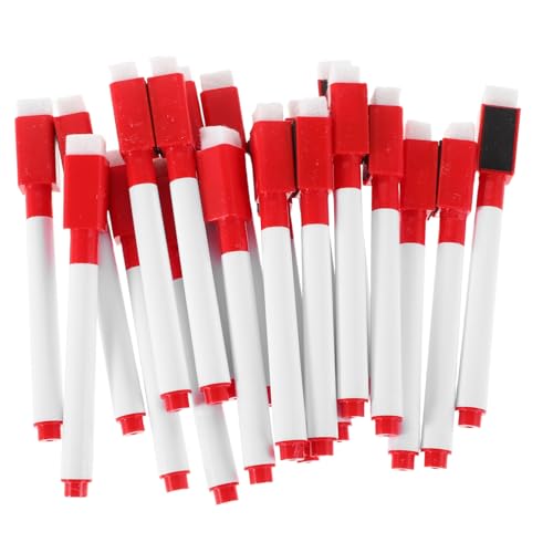 DIYEAH 50 Stück Magnetische Trockenradiermarker Spitze mit Radiergummikappe Abwischbare Marker für Whiteboards Spiegel und Kalender Rot Vielseitig Einsetzbar für Schule und Büro von DIYEAH