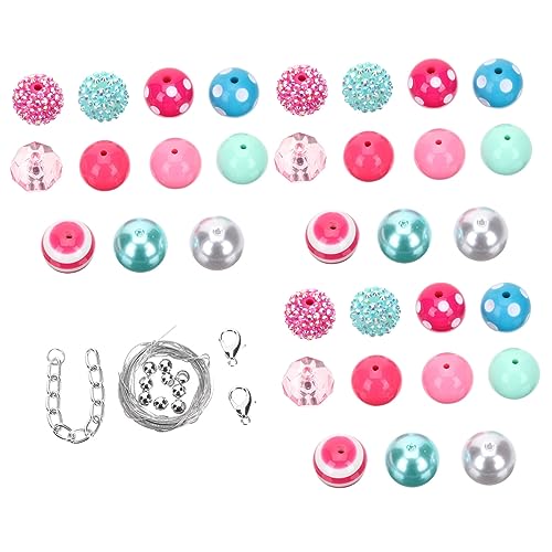 DIYEAH 50 Stück Perlen und Perlenkombination Schmuck Abstandsperlen Perlen zum Basteln Rosa Handwerk Perlen-Kits Perlen zur Schmuckherstellung Schmuck Perlen machen DIY-Perlen Plastik von DIYEAH