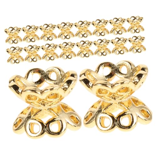 DIYEAH 50 Stück Perlenkappen für Schmuckherstellung Doppelseitig Hohl Blumen Design Metall Endkappen Vielseitige Spacer für Armbänder Halsketten DIY Schmuckzubehör von DIYEAH