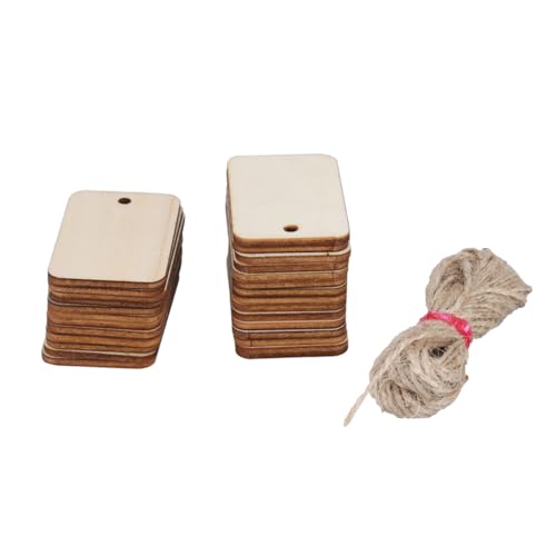 DIYEAH 50 Stück Rechteckige Holzanhänger mit Juteschnur Unbehandelte Holz Etiketten zum Bemalen Hängen und Dekorieren DIY Naturmaterialien für Geburtstag Hochzeit Party und DIYEAH 50 Stück Rechteckige Holzanhänger mit Juteschnur Unbehandelte Holz Etiketten zum Bemalen Hängen und Dekorieren DIY Naturmaterialien für Geburtstag Hochzeit Party und von DIYEAH