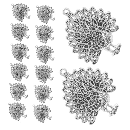 DIYEAH 50 Stück Retro Pfauenohrringe Halskette mit DIY Anhänger Peacock Charms für DIY Schmuckherstellung Reize Charme Masse Pfau-Anhänger DIY -Schmuckzubehör Ohrring-Anhänger Legierung von DIYEAH