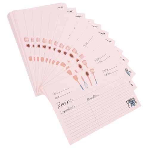 DIYEAH 50 Stück Rezeptkarte Lebensmittel-notizkarten Kochkarten Karteikarten Küchenwaren Notizkarten Kochen Backen Kompakte Essensnotizkarte Rezeptzubehör Wenn Küchenkarten Papier Beige von DIYEAH