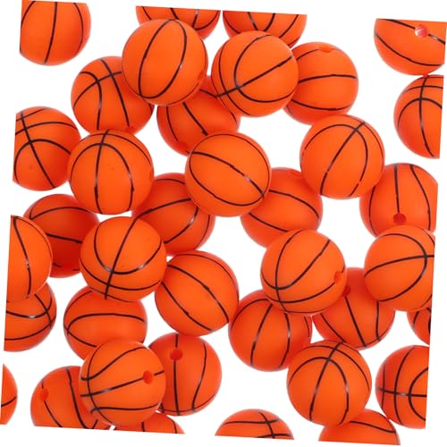 DIYEAH 50 Stück Silikonperlen Sports Ball Design DIY Schmuckperlen für Armbänder Halsketten Bastelperlen Schmuckzubehör für Kreative Handarbeiten von DIYEAH