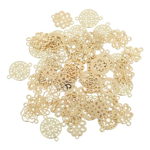 DIYEAH 50 Stück Teiliges Goldfarbene Barock Verbinder Anhänger mit Doppel-loch Design Flache Chinesische Knoten Blumen Charms Vielseitige Metall Schmuckverbinder für DIY Armband Halskette DIYEAH 50 Stück Teiliges Goldfarbene Barock Verbinder Anhänger mit Doppel-loch Design Flache Chinesische Knoten Blumen Charms Vielseitige Metall Schmuckverbinder für DIY Armband Halskette von DIYEAH