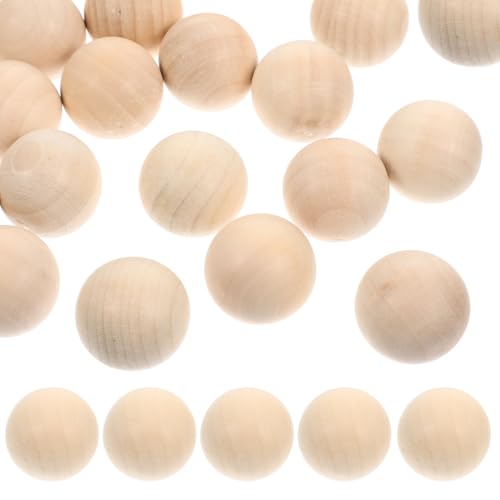 DIYEAH 50 Stück Unlackierte Holzperlen Runde Holz Kugeln ohne Löcher für Diy Projekte Bastelbedarf Hochwertigem Holz Kreative Bastelideen Umsetzen von DIYEAH