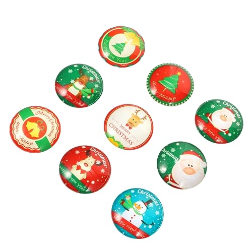 DIYEAH 50 Stück Weihnachts-Glas-Patch christmas-decorations christmas decoations schmuckherstellung geschenkeidee weihnachtskugel Dekorationen Weihnachten Weihnachts-Cabochons rot von DIYEAH