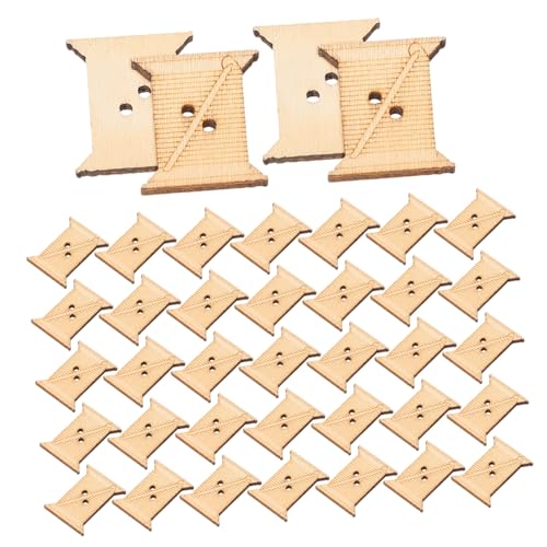 DIYEAH 50 Stück Wickelbretter Aus Holz Kreuzstich Spulen Organizer Strick Nähmaschinen Garnspulen Wickler Webwickler Werkzeug Garnwickler Nähgarn Organizer Nähspule Beige von DIYEAH