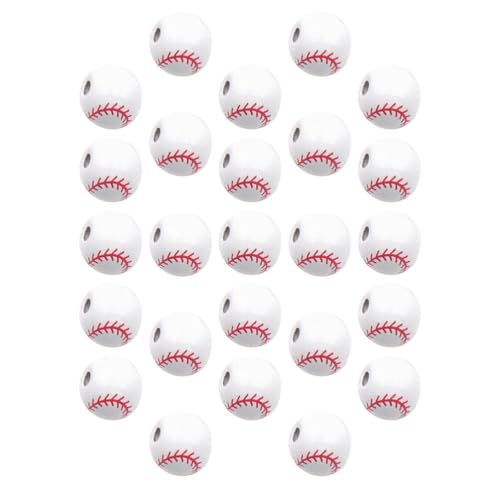 DIYEAH 50 Stücke Holzperlen Baseball Lose Perlen Schmuckherstellung Charms Armband Charms von DIYEAH