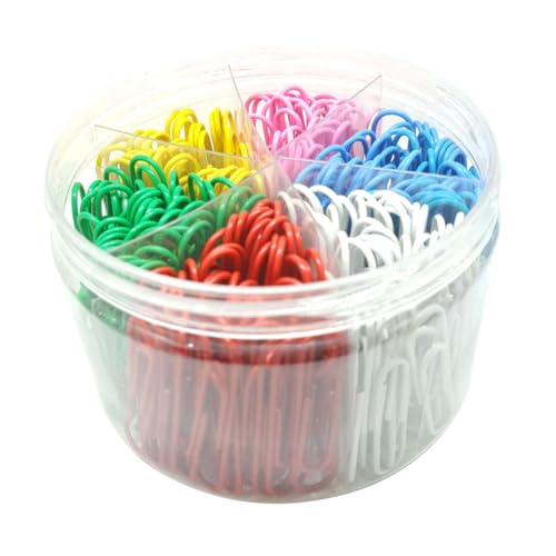 DIYEAH 500 Stück Büroklammern büroartikel büromaterial schulmaterial papierklemmen office supplies Farbige Papierklammern von DIYEAH