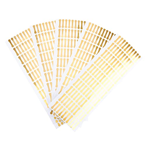 DIYEAH 500 Stück Manipulationssichere Etiketten für Lebensmittel und Kosmetik PVC Aufkleber Gold Selbstklebend für Sicheres Versiegeln und Frischeerhalt von DIYEAH