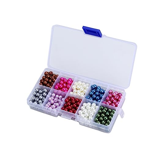 DIYEAH 500 Stück Mischfarben Glasperlen Imitationsperlen für Schmuck Basteln Diy Bastelperlen für Ketten und Ohrringe Langlebig und Vielseitig Einsetzbar von DIYEAH