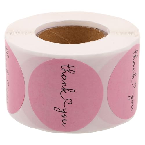 DIYEAH 500 Stück rosa Dankeschön-Aufkleber für kleine Unternehmen, selbstklebende und wasserfeste Aufkleber mit schönen Designs, starke Umschlagsiegel von DIYEAH