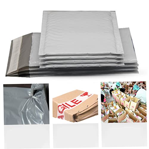 DIYEAH 50Stücke Graue Selbstklebende Luftpolster Versandtaschen Mailer Umschläge für Commerce und Tägliche Transporte Kratzfest Stoßfest von DIYEAH