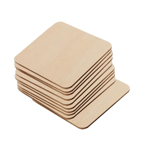 DIYEAH 50Stücke Holzscheiben für DIY Bastelprojekte Unbehandelte Holzplatten Dekoration für Zuhause Hochzeiten Geburtstage und Feste für Holzverzierungen von DIYEAH