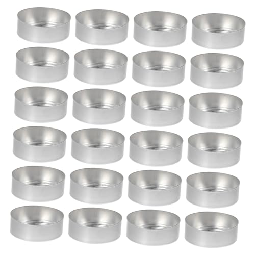 DIYEAH 50Stücke Teelichtzubehör Metallkerzenhalter für DIY Kerzen Wiederverwendbar für Teelichter und Elegantes Design Sicher und Geruchlos von DIYEAH