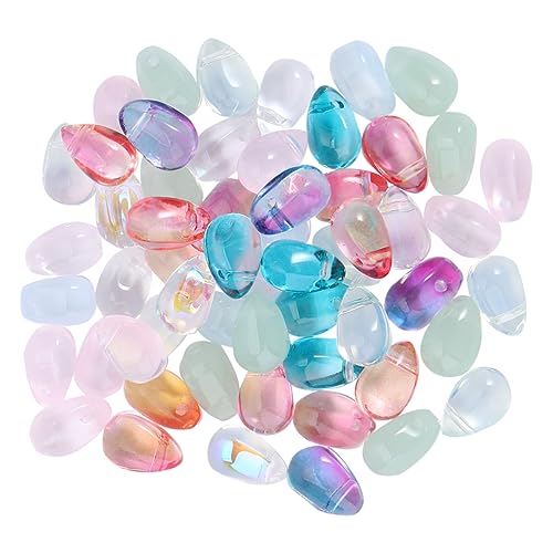 DIYEAH 50Stücke Tschechische Glasperlen Wasser Tropfen Quasten Anhänger für DIY Haarschmuck Handgefertigte Materialzubehör Mehrfarbige Zufallsmischung von DIYEAH
