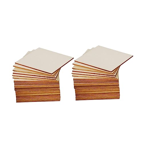 DIYEAH 50Stücke Unbehandelte Holzscheiben Blanko für DIY Kunsthandwerk Unbemalte Holzplatten für Bastelprojekte zum Gravieren und Dekorieren von DIYEAH