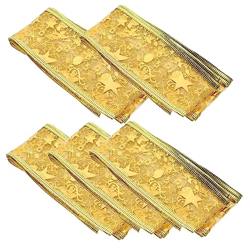 DIYEAH 5Rollen Geschenkband für Geschenkboxen Goldfarbene Satinbänder Schleifen für DIY Dekorationen Hochzeit Weihnachten und Besondere Anlässe von DIYEAH