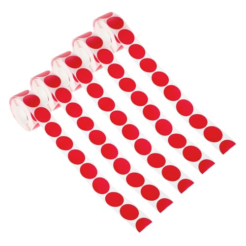DIYEAH 5Rollen Kleine Runde Aufkleber Leere Selbstklebende für Bastelprojekte und Verpackungen Individuellen Beschriften und Kategorisieren von DIYEAH