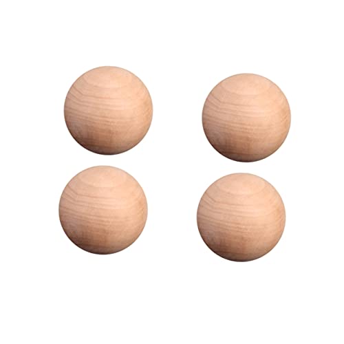 DIYEAH 5Stücke Holzperlen Unbemalte Runde Holzkugeln für DIY Bastelbedarf Solide für Foto Requisiten und Partyzubehör von DIYEAH