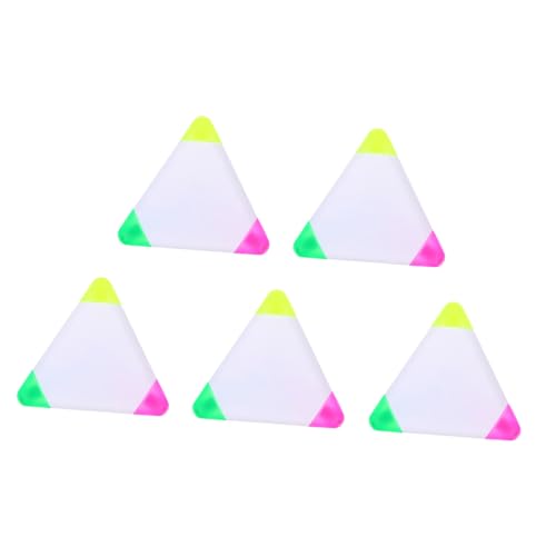 DIYEAH 5stücke Dreieckige Fluoreszierende Marker Tragbare Textmarker Für Schule Und Büro Leuchtende Farben Für Effektives Markieren Und Schreiben von DIYEAH