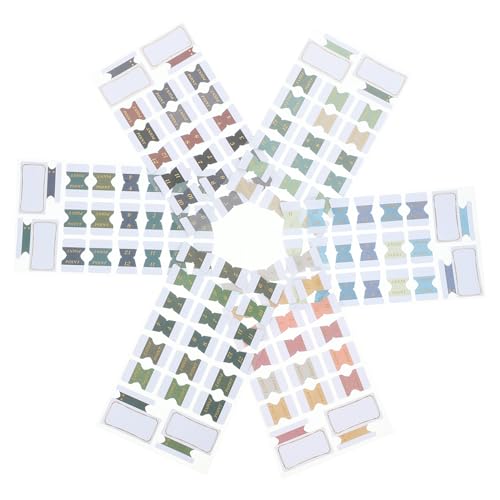 DIYEAH 6 Blätter Retro Index Tabs Set Beschreibbare Haftnotizen für Bücher Dekorative Seitenmarkierungen für Zuhause und Büro Farbenfrohe Selbstklebende Buch Tabs von DIYEAH