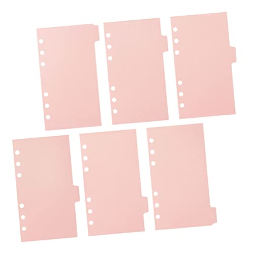 DIYEAH 6 Blätter Zettel büroartikel büromaterial aktenordner register schulzeug trennstreifen für ordner Seitenteiler Bindemittel Bindelaschen Registertrenner für 6-Ring-Ordner pp Rosa von DIYEAH