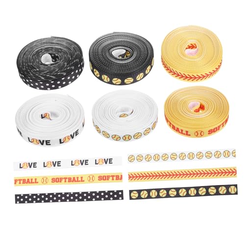 DIYEAH 6 Rollen Baseball Band Bastelbänder Baseball Ornament Band Baseball Geschenkband Sport Themenband Spielband Feiertags Verpackungsband Bastel Verpackungsband Polyester von DIYEAH
