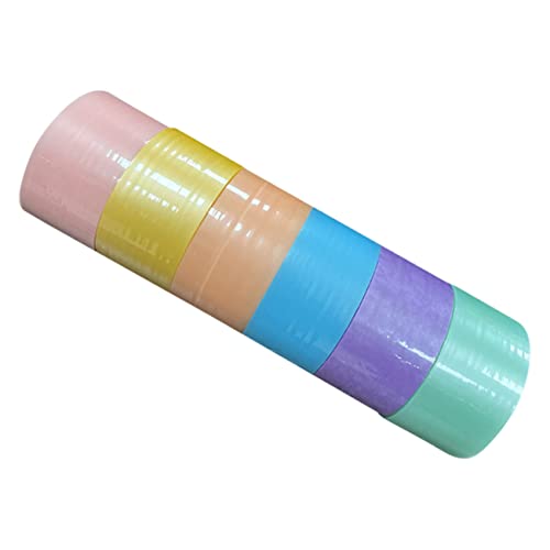 DIYEAH 6 Rollen Bunte Klebebänder für Kreative DIY Projekte Selbstklebende Farbige Ballbänder zur Stressbewältigung für Sensorische Erfahrungen von DIYEAH