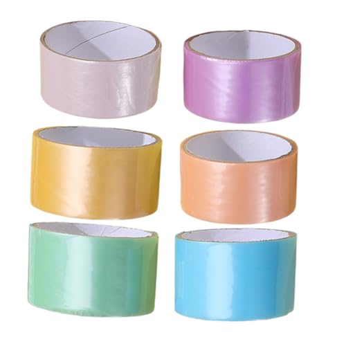 DIYEAH 6 Rollen Perlmutt Klebeband für Diy Bastelprojekte Stark Haftendes Farbenfrohes Künstlerklebeband Herstellen von Klebepunkten und Kreativen Dekorationen Vielseitig für Erwachsene von DIYEAH