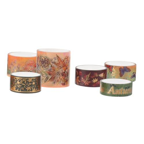 DIYEAH 6 Rollen Washi Tape Bunte Diy Dekorative Klebebänder für Scrapbooking Journals und Handwerk pro Rolle Leicht Abreißbar Farbenfrohe Designs ohne Oberflächenschäden von DIYEAH