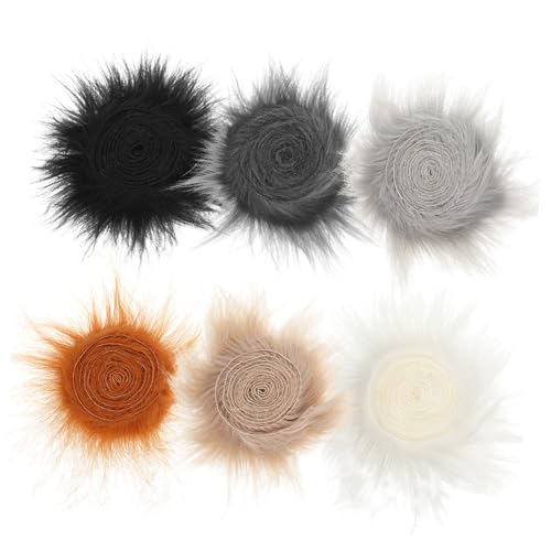 DIYEAH 6 Rollen Weiches Kunstpelztrim für Diy Projekte und Wohnkultur Vielseitige Flausche Streifen für Kreative Dekorationen und Modeaccessoires von DIYEAH