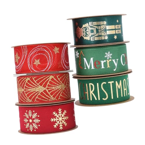 DIYEAH 6 Rollen Weihnachtsband Breit Dekoratives DIY Geschenkband Vielseitig für Kränze Schleifen Sträuße und Weihnachtsbaumdekorationen Langlebiges Seidenweiches Material DIYEAH 6 Rollen Weihnachtsband Breit Dekoratives DIY Geschenkband Vielseitig für Kränze Schleifen Sträuße und Weihnachtsbaumdekorationen Langlebiges Seidenweiches Material von DIYEAH
