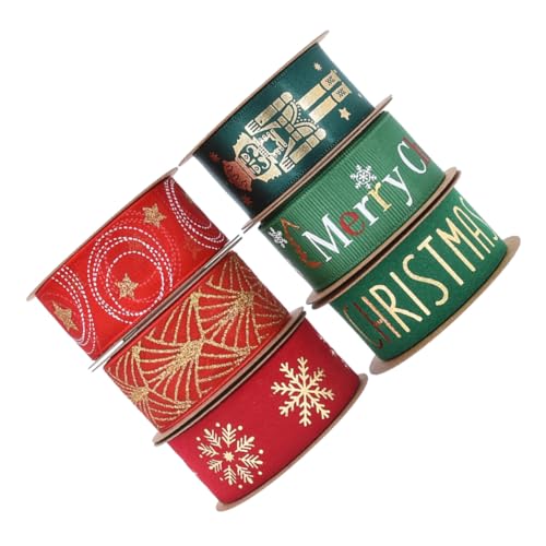 DIYEAH 6 Rollen Weihnachtsgeschenkband Breit Dekoratives Geschenkband für Geschenkverpackung Festliche Bastelbänder für DIY Weihnachtsdeko Kränze Schleifen Blumenarrangements DIYEAH 6 Rollen Weihnachtsgeschenkband Breit Dekoratives Geschenkband für Geschenkverpackung Festliche Bastelbänder für DIY Weihnachtsdeko Kränze Schleifen Blumenarrangements von DIYEAH