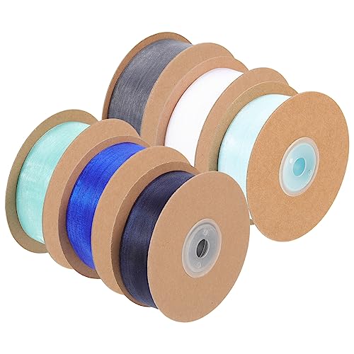 DIYEAH 6 Rollen verpackung Band königlich Organza Blau dünnes Band Multifunktions-Bastelband Paketband Geschenkband Festival-Geschenkband Bänder zum Basteln Stoff von DIYEAH