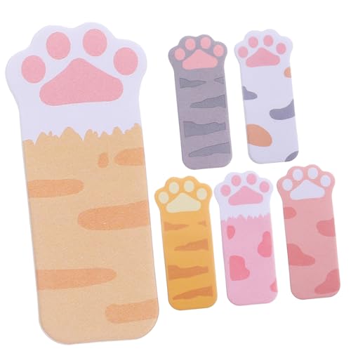 DIYEAH 6 Sätze Kawaii Katzenpfoten Haftnotizen Set Selbstklebende Memo Tabs für To Do Listen Praktische Seitenmarker für Büro Schule und Zuhause von DIYEAH