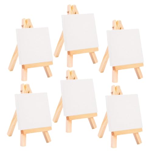 DIYEAH 6 Sätze Mini Staffelei Set Holz Mini Easels für für Diy Bastelarbeiten und Dekoration Vielseitig Einsetzbar für Malerei und Präsentationen von DIYEAH