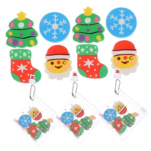 DIYEAH 6 Sätze Weihnachtsradiergummi Cartoon Radiergummis Mini Schleichen Weihnachten Von Neuheit Radiergummi Hallo Süßes Briefpapier Radiergummis in Weihnachtsform Element Mit Pvc von DIYEAH