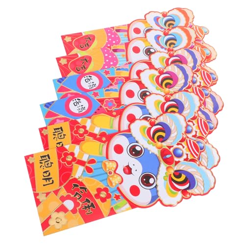 DIYEAH 6 Stück 2025 rotes 2025 Sternzeichen rotes Paket Frühling Festival Red Envelope roter umschlag neujahr Tasche für das Frühlingsfest 2025 süße Umschläge für Geld Papier von DIYEAH