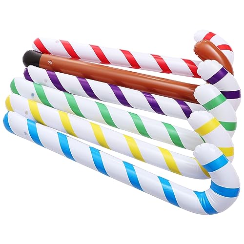 DIYEAH 6 Stück Aufblasbare Zuckerstangen Lustige Farbenfrohe Party Requisiten für Geburtstagsfeiern und Hochzeiten PVC Leicht und Auffällig für Festliche Anlässe von DIYEAH