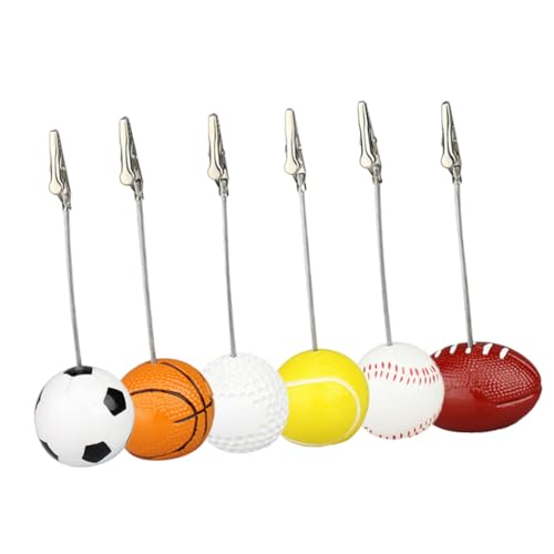 DIYEAH 6 Stück Ball-fotoclip Id-inhaber Kredit Lanyards Kleiderbügel Kartenhüllen Clips Büro-memo-clip Bretter Platte Partyzubehör Etikett Staffelei Stehen Anzeige Kabel Notizen Metall von DIYEAH