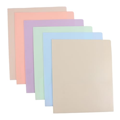 DIYEAH 6 Stück Bunte PP Kunststoff Aktenordner mit Doppelten Taschen Robuste Dokumentenhalter für Büro Schule und Zuhause zur Organisation von Unterlagen und Visitenkarten von DIYEAH
