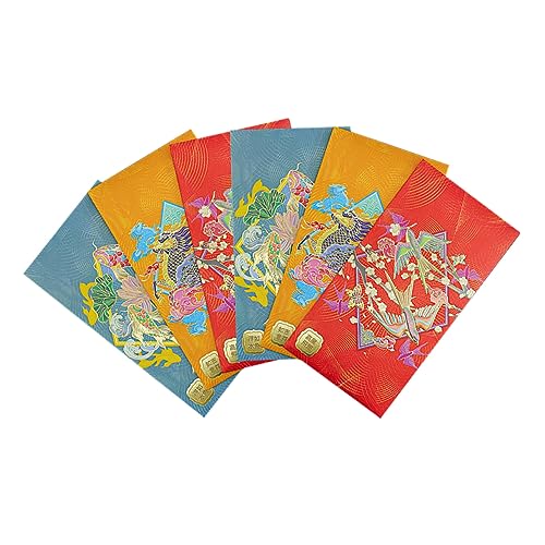 DIYEAH 6 Stück Ehe Red Envelope -Tasche 2024 Glücksgeldbeutel Geldumschläge Element Taschen Mond- deko roter Umschlag Geldbeutel im chinesischen Stil Papier DIYEAH 6 Stück Ehe Red Envelope -Tasche 2024 Glücksgeldbeutel Geldumschläge Element Taschen Mond- deko roter Umschlag Geldbeutel im chinesischen Stil Papier von DIYEAH