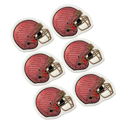 DIYEAH 6 Stück Football Helm Patches Gestickte Aufnäher zum Bügeln für Kleidung Hüte und Rucksäcke Sportliches Design für Teamfans und Diy Projekte von DIYEAH