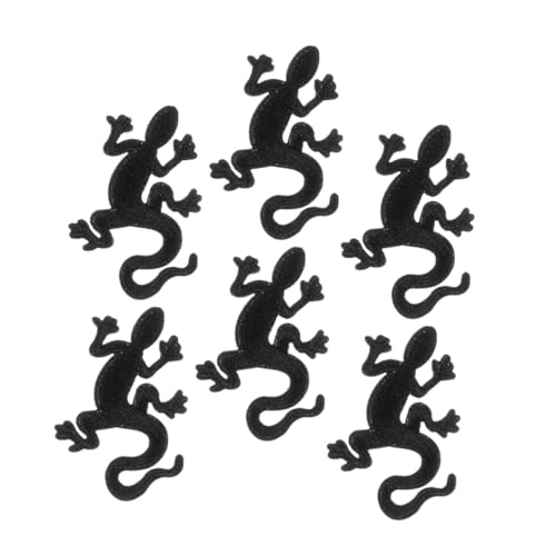 DIYEAH 6 Stück Gecko-stickflicken, Diy-stickflicken, Leicht Zu Nähen, Gecko-umriss-applikation, Reparatur-stickflicken, Applikationsdekor, Kein Trägerkleber von DIYEAH