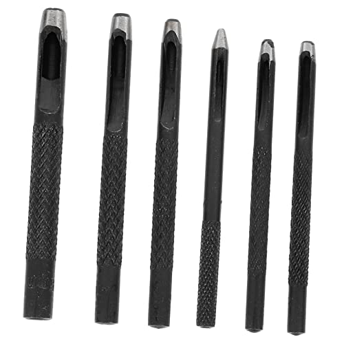 DIYEAH 6 Stück Gürtelschlag Schnalle Professional Werkzeug Puncher Loch Taille Hole Punch Tool Schläge Stahl Schwarz von DIYEAH