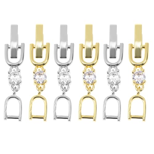 DIYEAH 6 Stück Halsketten-Armband-Verlängerungsverschluss: Strass-Faltclip-Verlängerungen für die Herstellung von Uhrenarmbändern, Handgelenksketten, Schmuckherstellung, Fußkettchen von DIYEAH